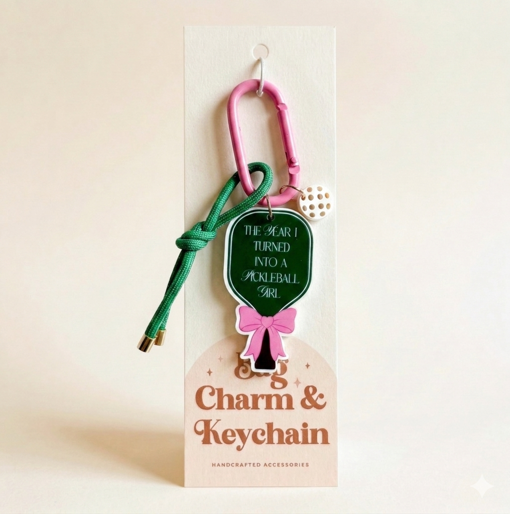 Pickleball Bag Charm Keychain