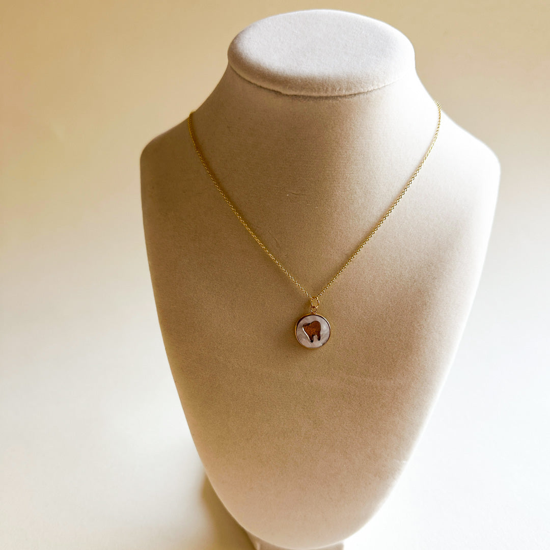 18K Gold-Plated Tooth Charm Necklace – Customizable Dental Gift