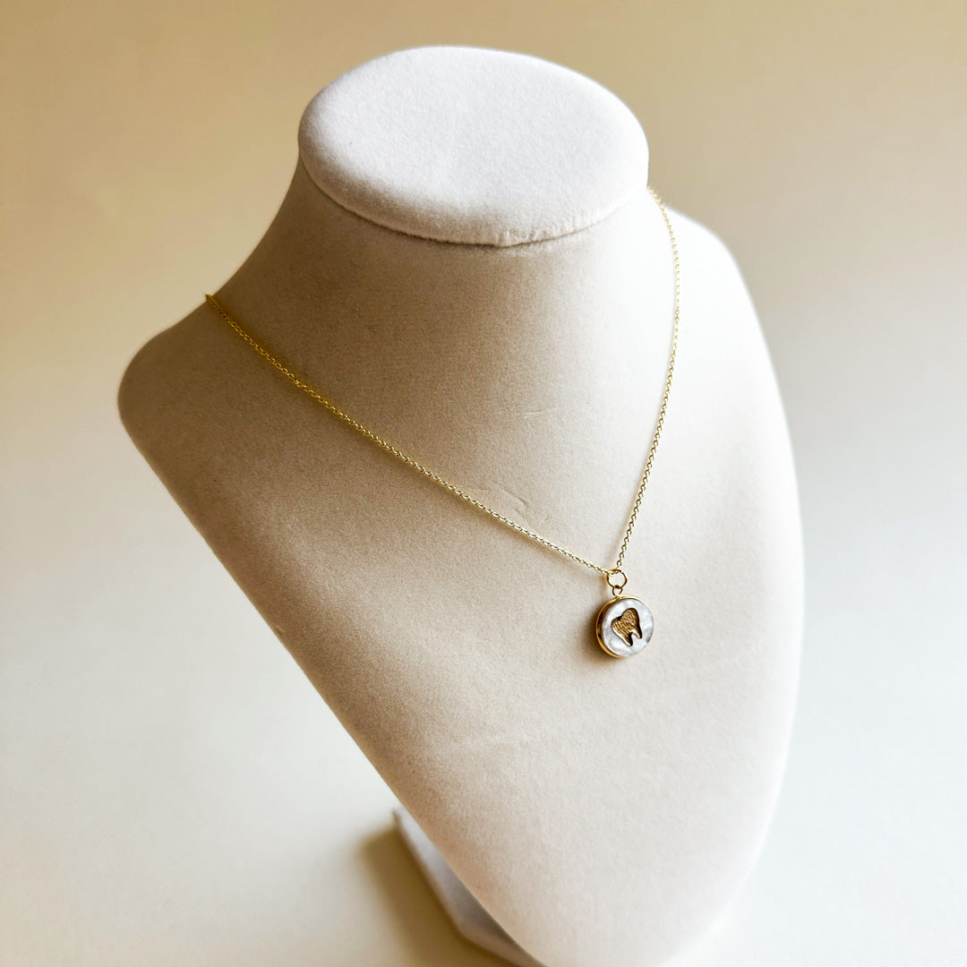 18K Gold-Plated Tooth Charm Necklace – Customizable Dental Gift