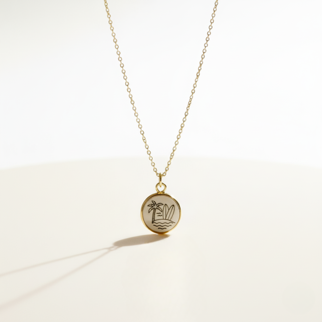 Island 18K Gold Plated Charm Necklace