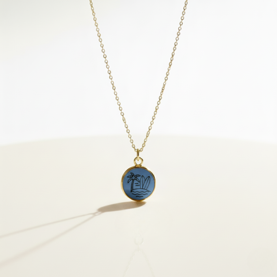 Island 18K Gold Plated Charm Necklace