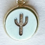 Cactus 18K Gold Plated Charm Necklace - Summer Pastel tones
