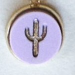 Cactus 18K Gold Plated Charm Necklace - Summer Pastel tones