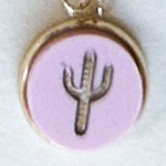 Cactus 18K Gold Plated Charm Necklace - Summer Pastel tones