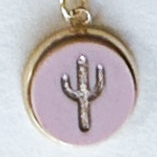 Cactus 18K Gold Plated Charm Necklace - Summer Pastel tones