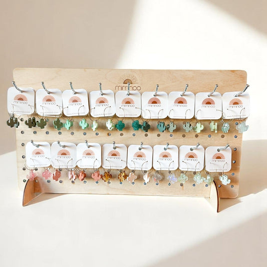 Handmade USA Cactus Earrings | Arizona Design by Miminoo | Acrylic with 18K Gold-Plated Hoop