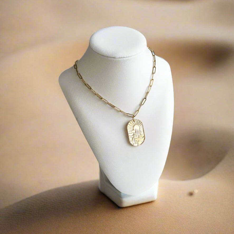 Handcrafted Acrylic desert charm landscape 18k Gold-Plated Jewelry | Desert Cactus Collection by Miminoo | Made in the USA