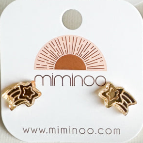 Patriotic Gold Acrylic shooting star stud usa Earrings for Kids - Miminoo Accessories